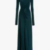 Robe longue à taille torsadée en bleu canard foncé Robe longue à taille torsadée en bleu canard foncé