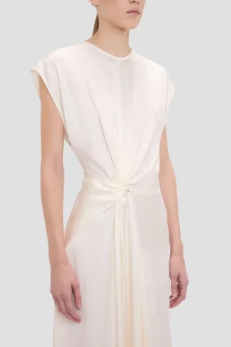 Robe midi Aria en ivoire