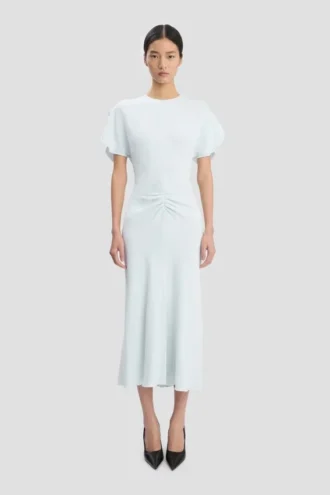 Robe midi Bela en bleu glacier
