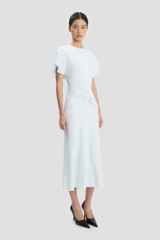 Robe midi Bela en bleu glacier