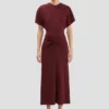Robe midi Bela en bordeaux