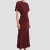 Robe midi Bela en bordeaux