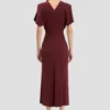 Robe midi Bela en bordeaux