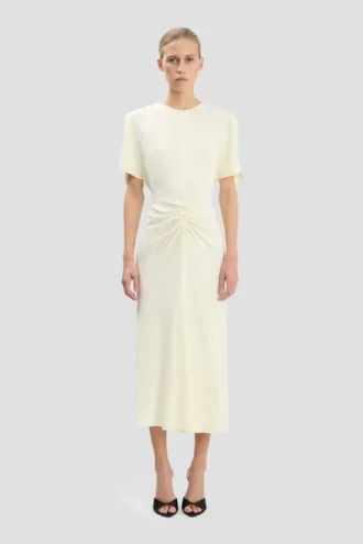 Robe midi Bela en ivoire vif
