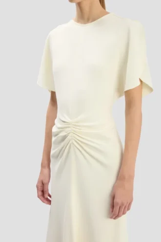 Robe midi Bela en ivoire vif