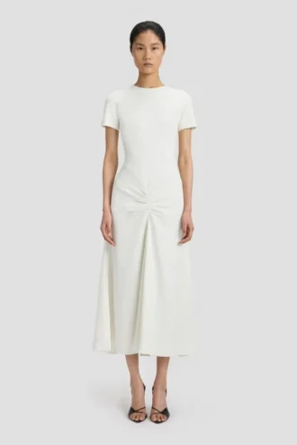 Robe midi Blaire en ivoire
