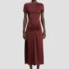 Robe midi Blaire en rouge cinabre