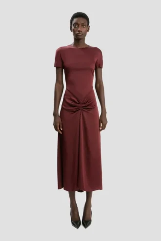 Robe midi Blaire en rouge cinabre