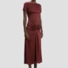 Robe midi Blaire en rouge cinabre