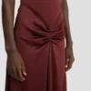Robe midi Blaire en rouge cinabre