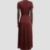 Robe midi Blaire en rouge cinabre