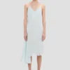 Robe midi à bretelles froissée couleur aigue-marine Robe midi à bretelles froissée couleur aigue-marine