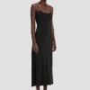 Robe midi caraco noire