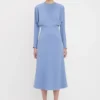 Robe midi Dolman en bleu cloche Robe midi Dolman en bleu cloche