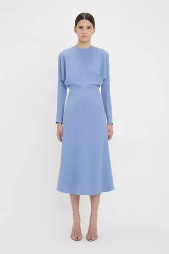 Robe midi Dolman en bleu cloche