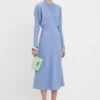 Robe midi Dolman en bleu cloche Robe midi Dolman en bleu cloche