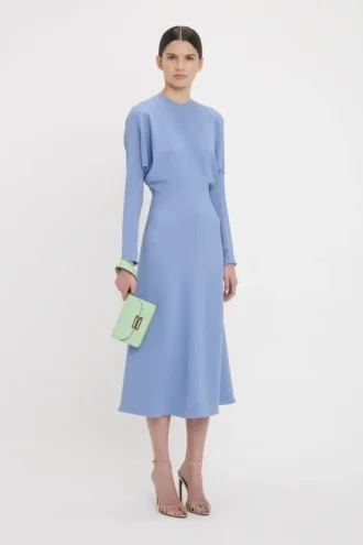 Robe midi Dolman en bleu cloche