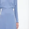 Robe midi Dolman en bleu cloche Robe midi Dolman en bleu cloche