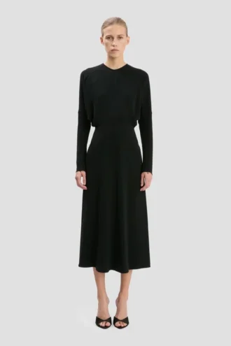 Robe midi Dolman en noir