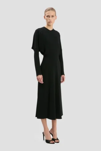 Robe midi Dolman en noir