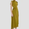 Robe midi drapée couleur mousse Robe midi drapée couleur mousse