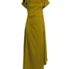 Robe midi drapée couleur mousse Robe midi drapée couleur mousse
