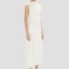 Robe midi drapée en ivoire Robe midi drapée en ivoire