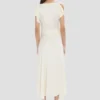 Robe midi drapée en ivoire Robe midi drapée en ivoire