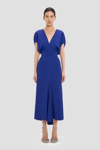 Robe midi Edith en indigo vif