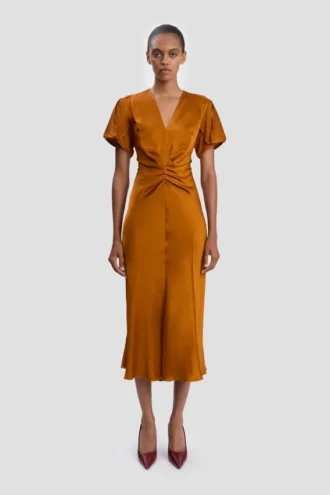 Robe midi Eve en bronze