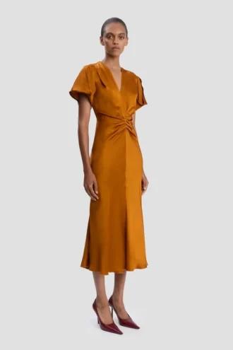 Robe midi Eve en bronze