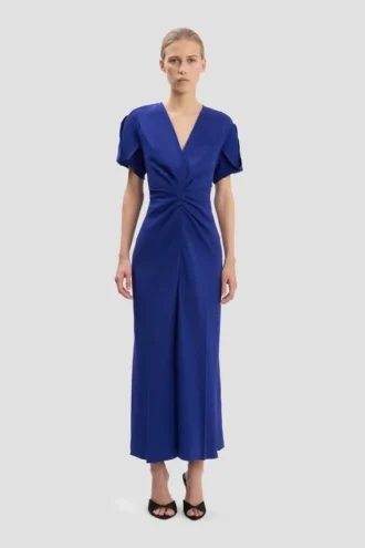 Robe midi Eve en indigo vif