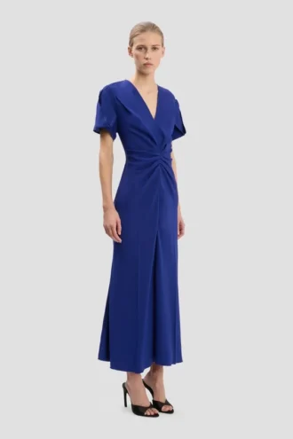 Robe midi Eve en indigo vif