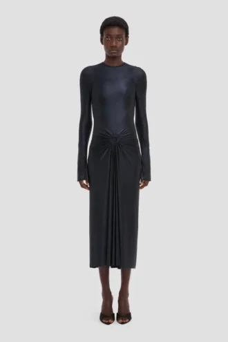 Robe midi Frances en bleu marine Robe midi Frances en bleu marine