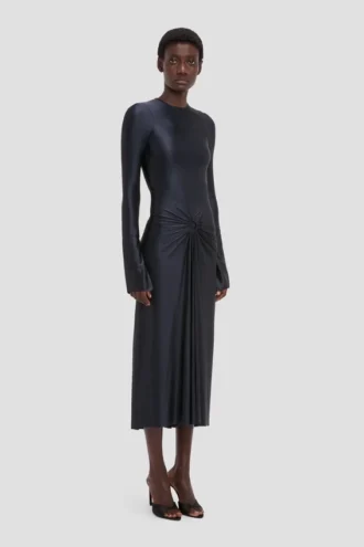 Robe midi Frances en bleu marine Robe midi Frances en bleu marine