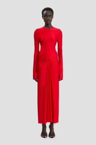 Robe midi Frances en rouge cardinal Robe midi Frances en rouge cardinal