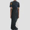 Robe midi à ourlet fendu, imprimé floral bleu marine foncé Robe midi à ourlet fendu, imprimé floral bleu marine foncé