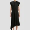 Robe à épaules torsadées en noir Robe à épaules torsadées en noir