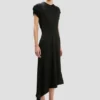 Robe à épaules torsadées en noir Robe à épaules torsadées en noir