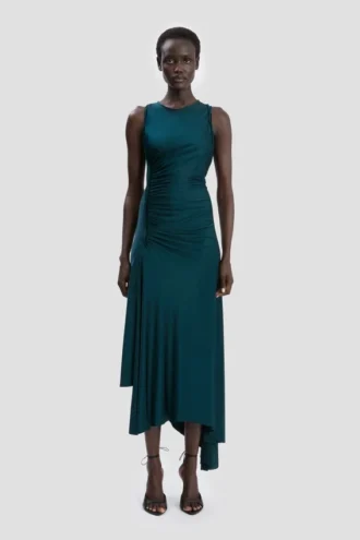 Robe Twist en bleu canard foncé