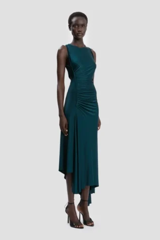 Robe Twist en bleu canard foncé