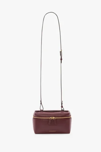 Sac à bandoulière Vanity en cuir bordeaux