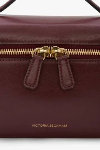 Sac à bandoulière Vanity en cuir bordeaux