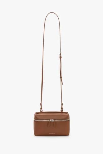 Sac à bandoulière Vanity en cuir brun foncé