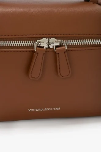 Sac à bandoulière Vanity en cuir brun foncé