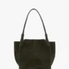 Sac cabas The Victoria en daim olive foncé Sac cabas The Victoria en daim olive foncé