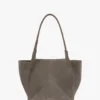Sac cabas Victoria en daim gris galet Sac cabas Victoria en daim gris galet