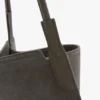 Sac cabas Victoria en daim gris galet Sac cabas Victoria en daim gris galet