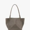 Sac cabas Victoria en daim gris galet Sac cabas Victoria en daim gris galet