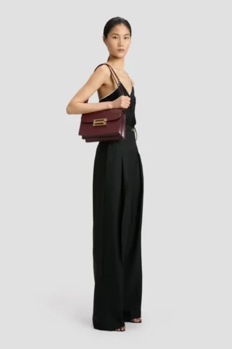Sac Dorian en cuir bordeaux